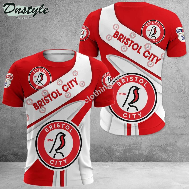 Bristol City 3d all over printed hoodie tshirt