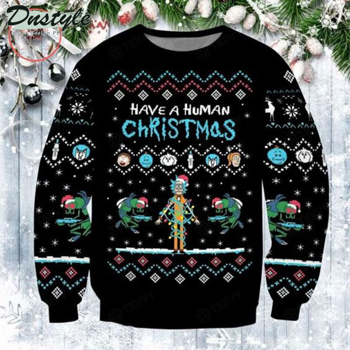 Rick And Morty Have A Human Christmas Ugly Christmas Sweater