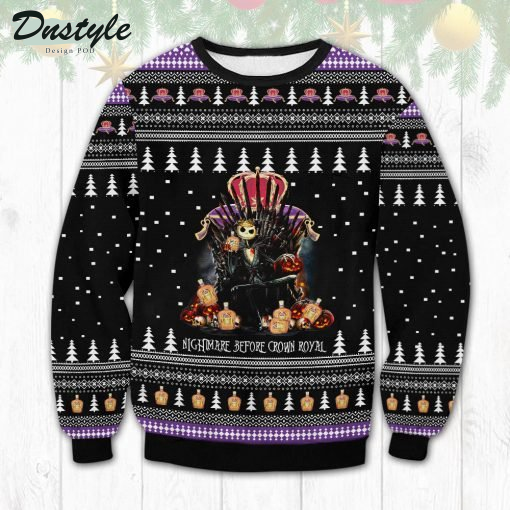 Jack Skellington Nightmare Before Crown Royal Christmas Ugly Sweater