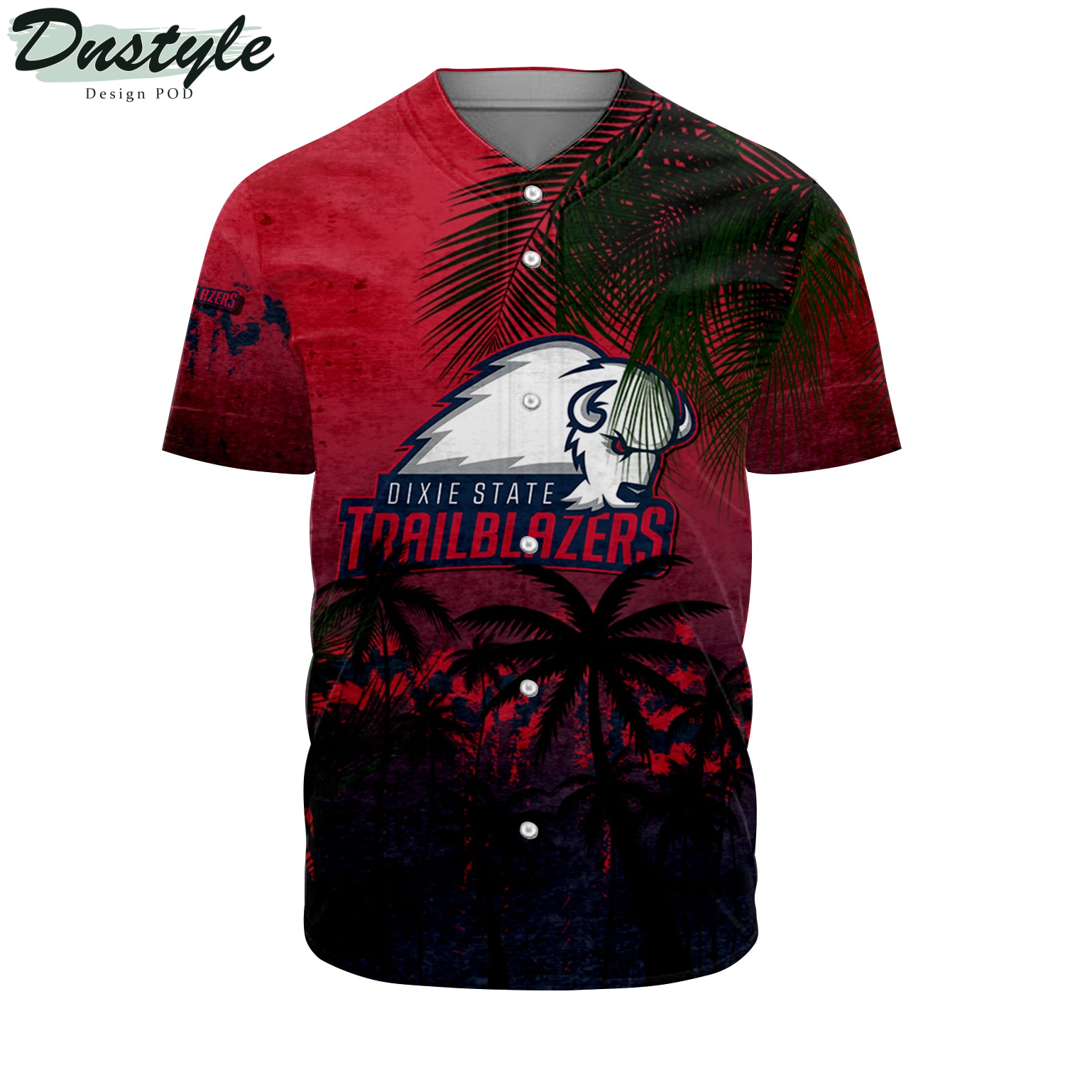 Drexel Dragons Coconut Tree Tropical Grunge Baseball Jersey