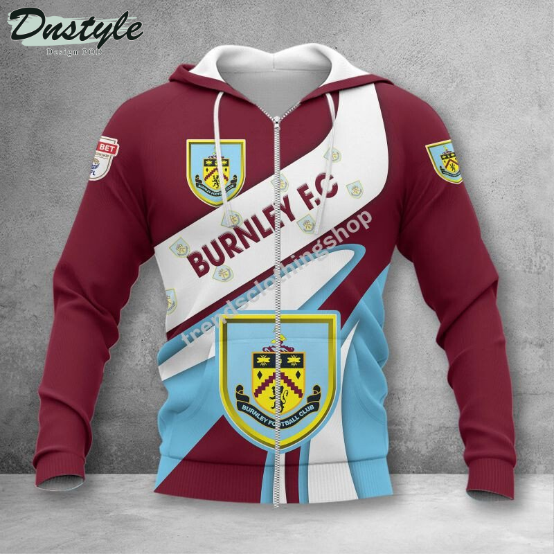 Burnley F.C 3d all over printed hoodie tshirt