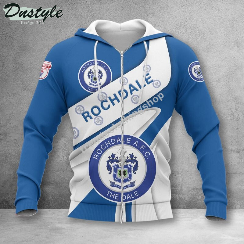 Rochdale AFC 3d all over printed hoodie tshirt