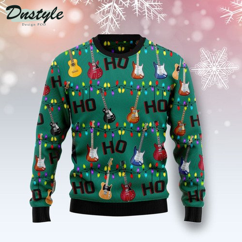 Electric Guitar Hohoho Ugly Christmas Sweater