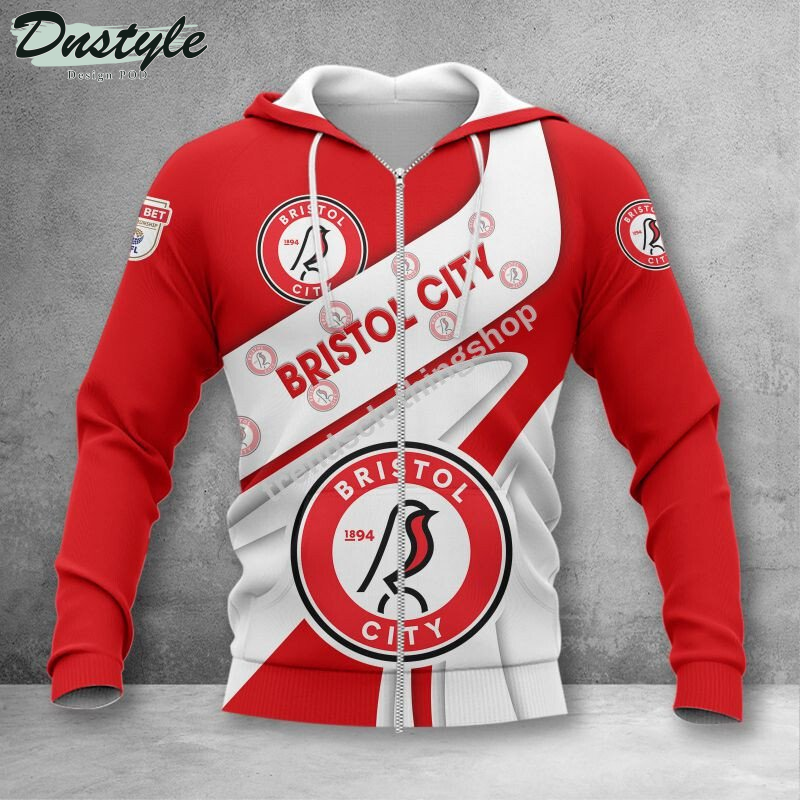 Bristol City 3d all over printed hoodie tshirt