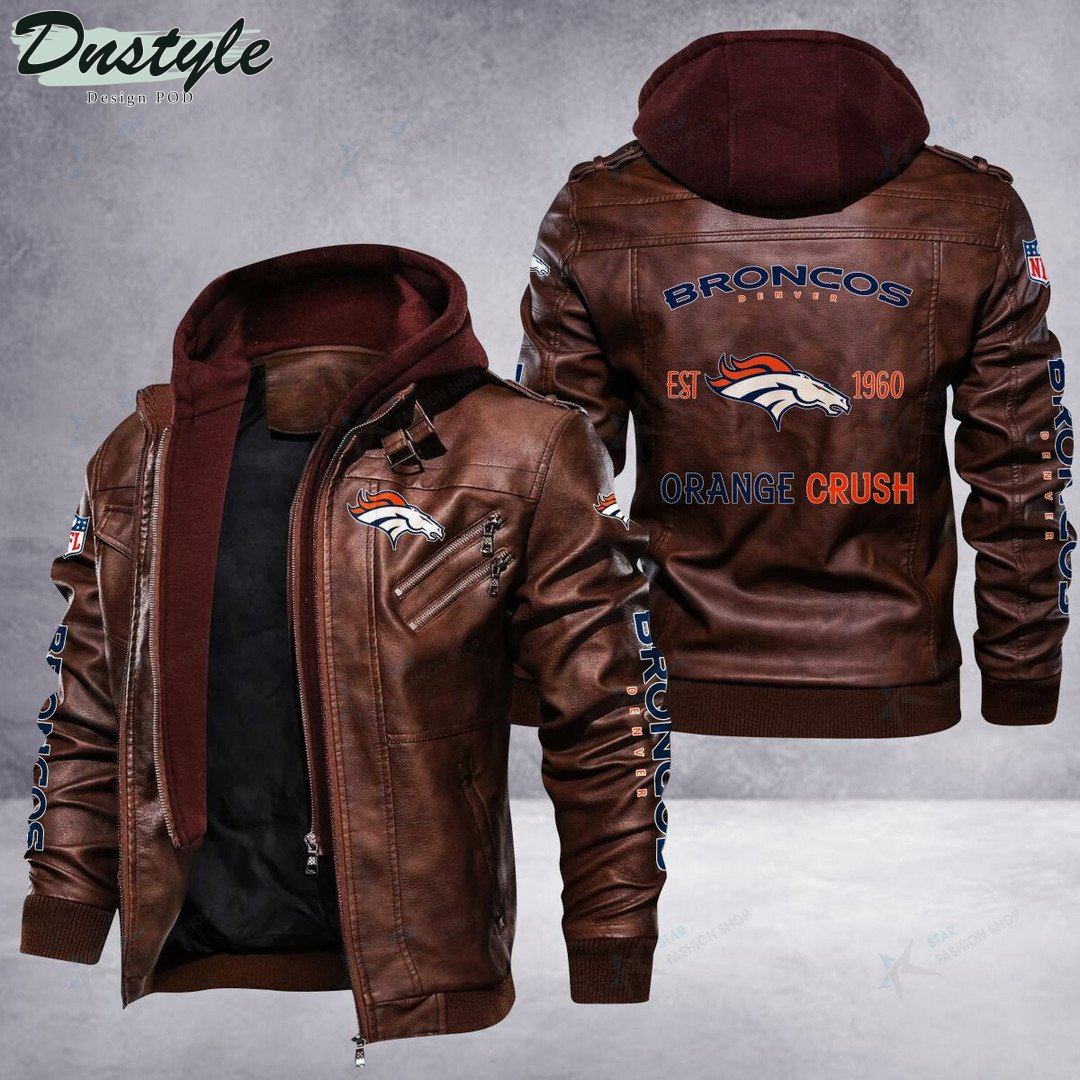 Denver Broncos Orange Crush Leather Jacket