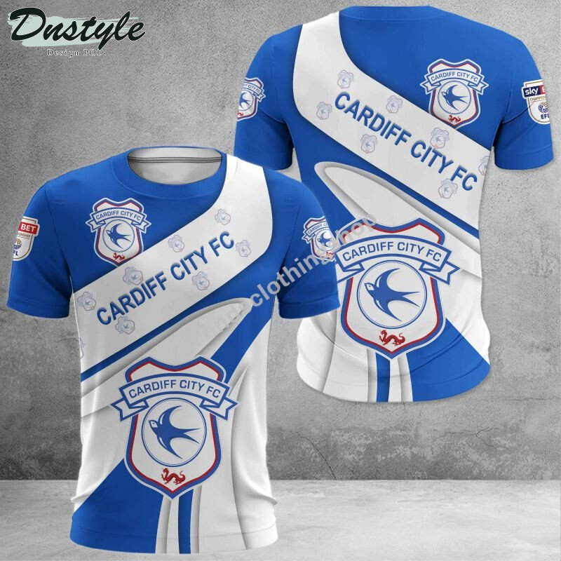 Cardiff City F.C 3d all over printed hoodie tshirt