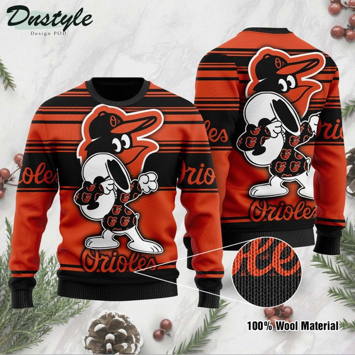 Love Baltimore Orioles Snoopy Ugly Sweater