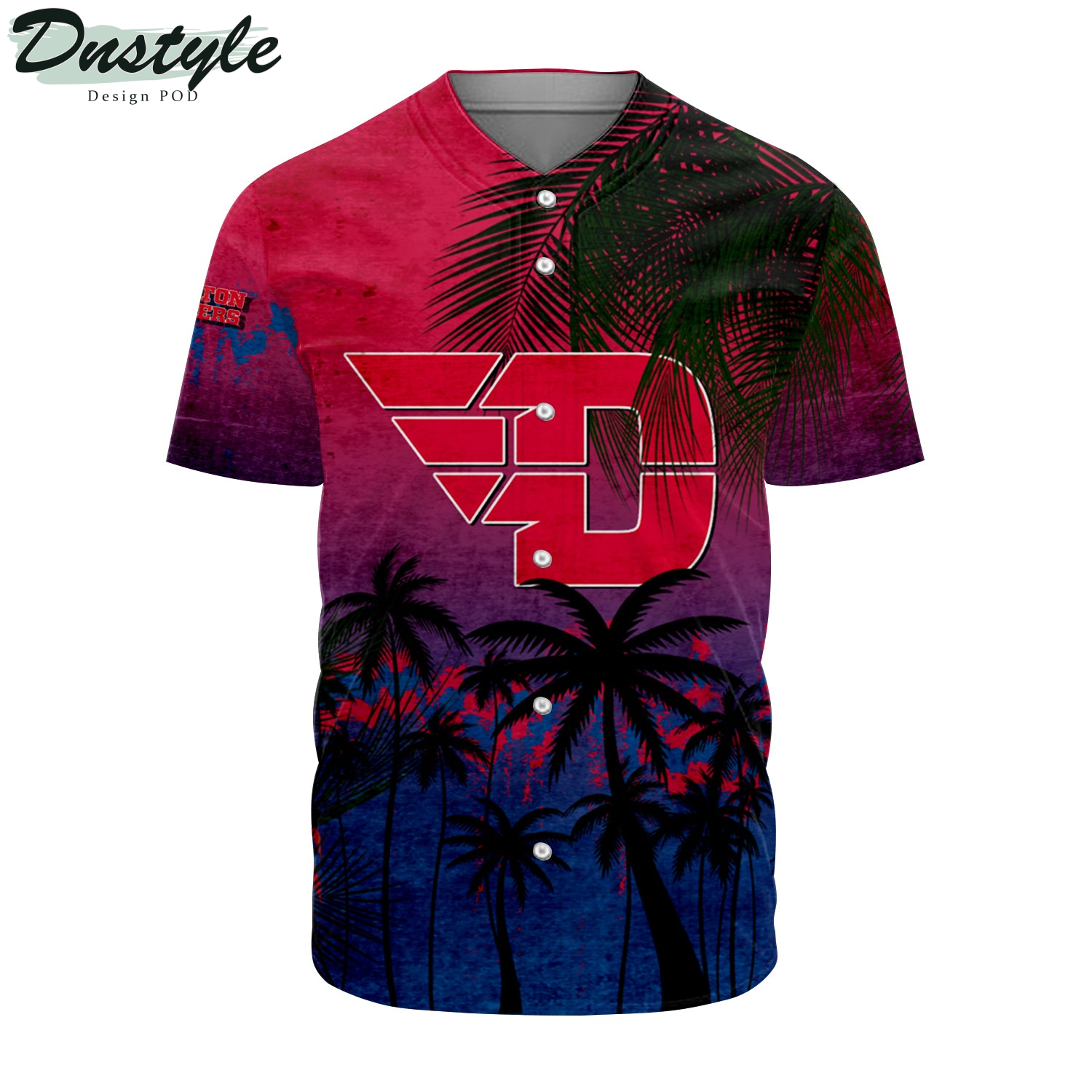 Delaware Blue Hens Coconut Tree Tropical Grunge Baseball Jersey