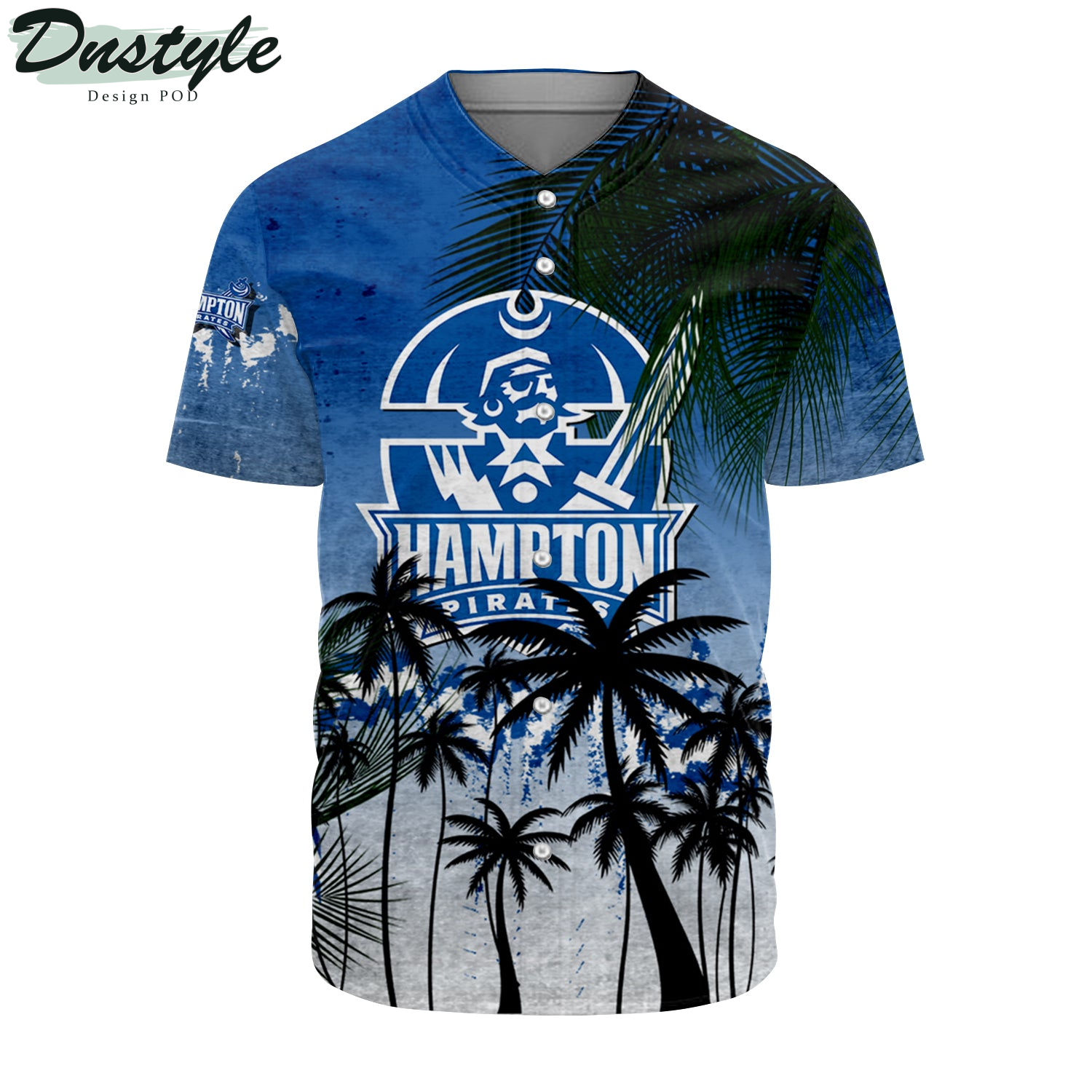 Furman Paladins Coconut Tree Tropical Grunge Baseball Jersey