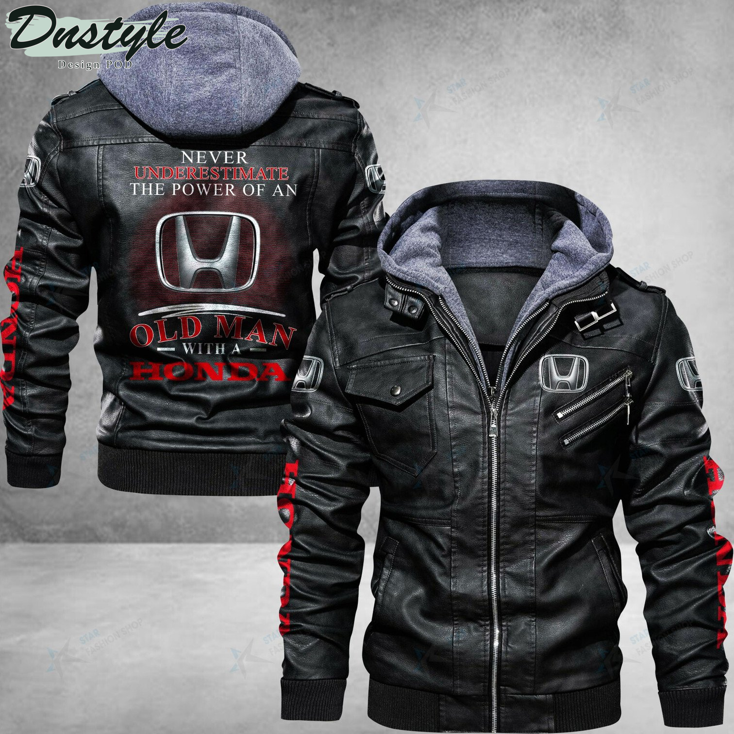 Honda never underestimate the power of an old man leather jacket