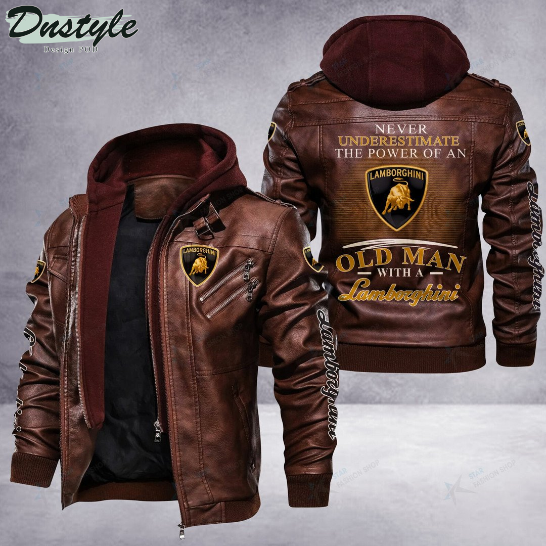 Lamborghini never underestimate the power of an old man leather jacket