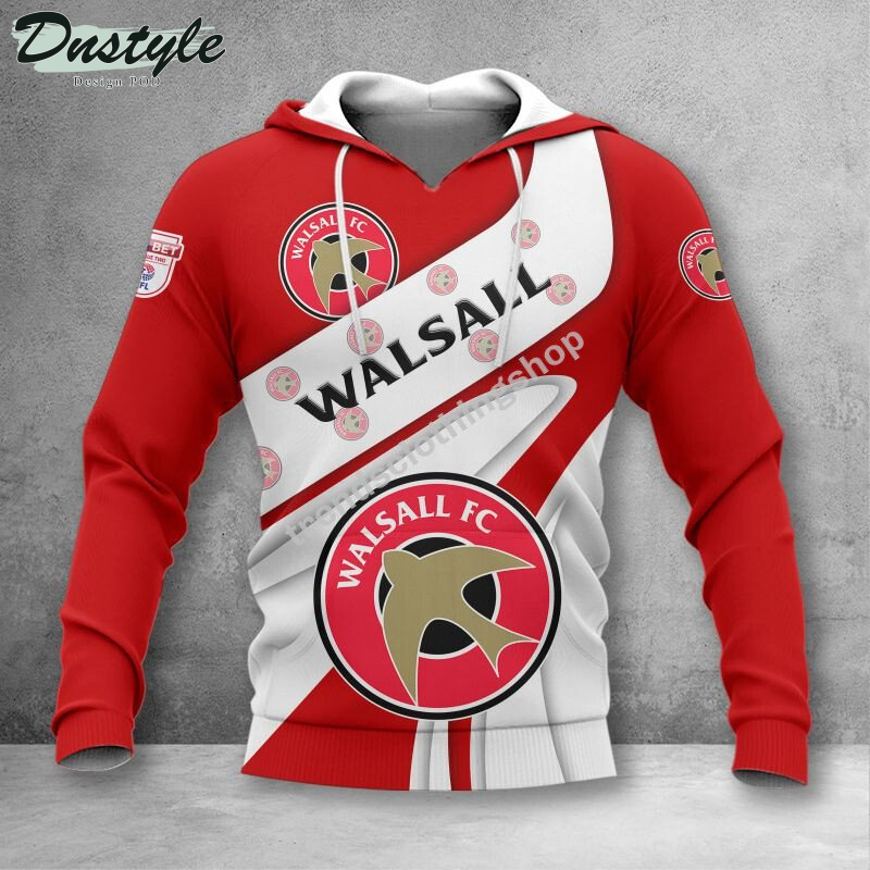 Walsall FC 3d all over printed hoodie tshirt