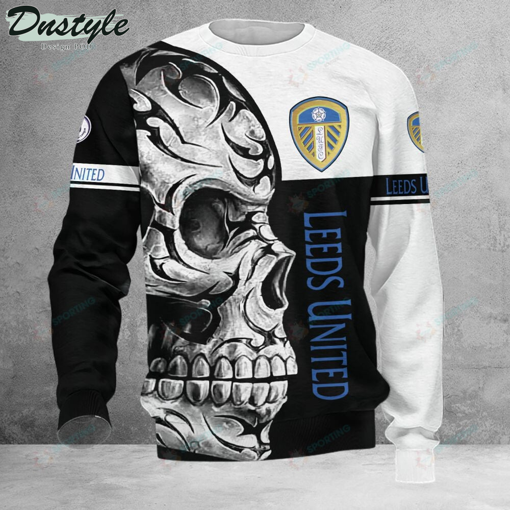 Leeds United F.C Skull 3d Hoodie Tshirt
