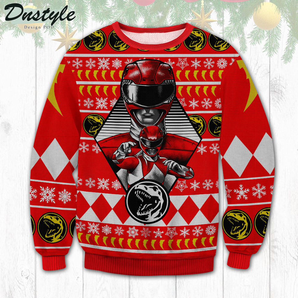 Black Power Rangers Ugly Christmas Sweater