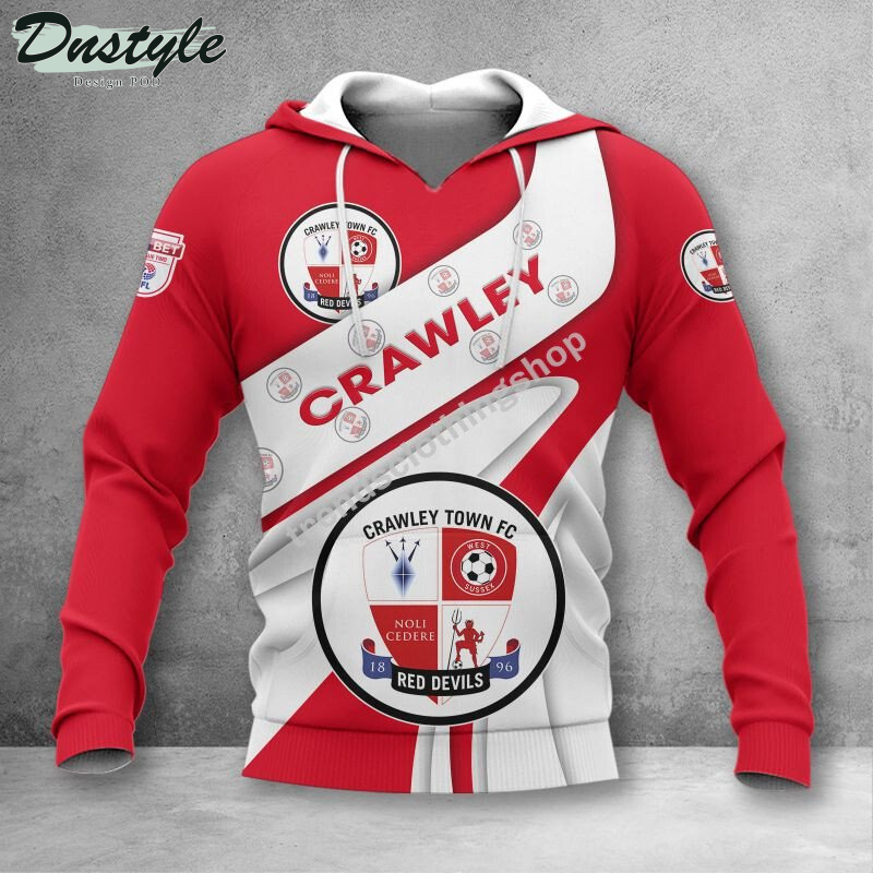 Crawley Town 3d all over printed hoodie tshirt