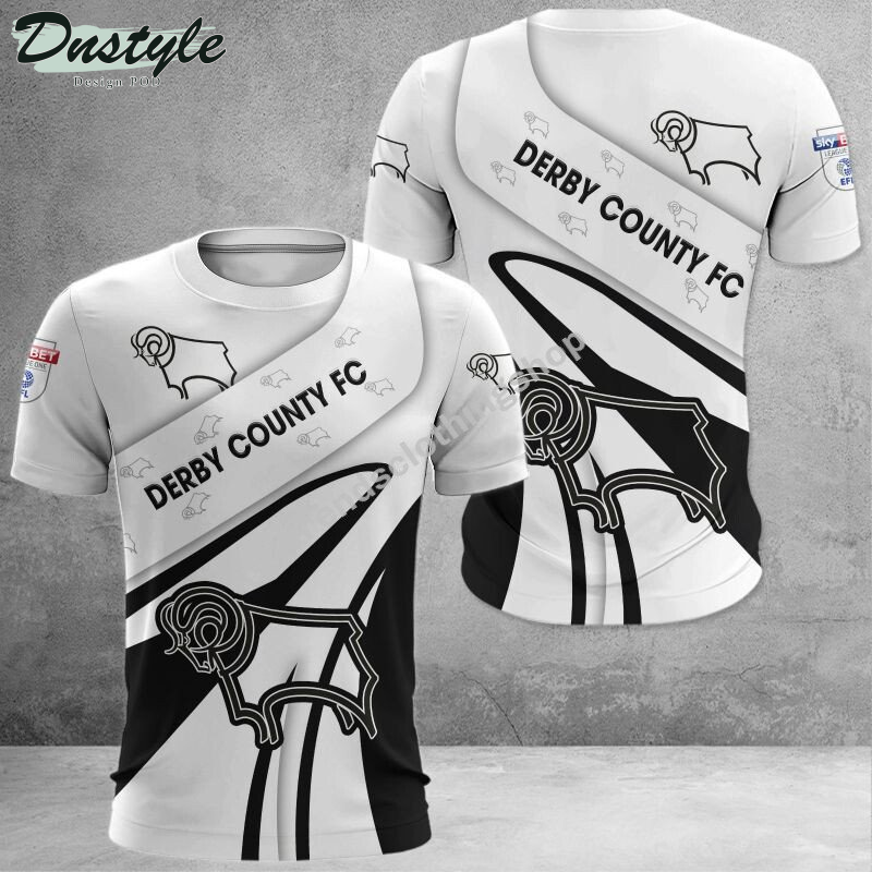 Derby County 3d all over printed hoodie tshirt