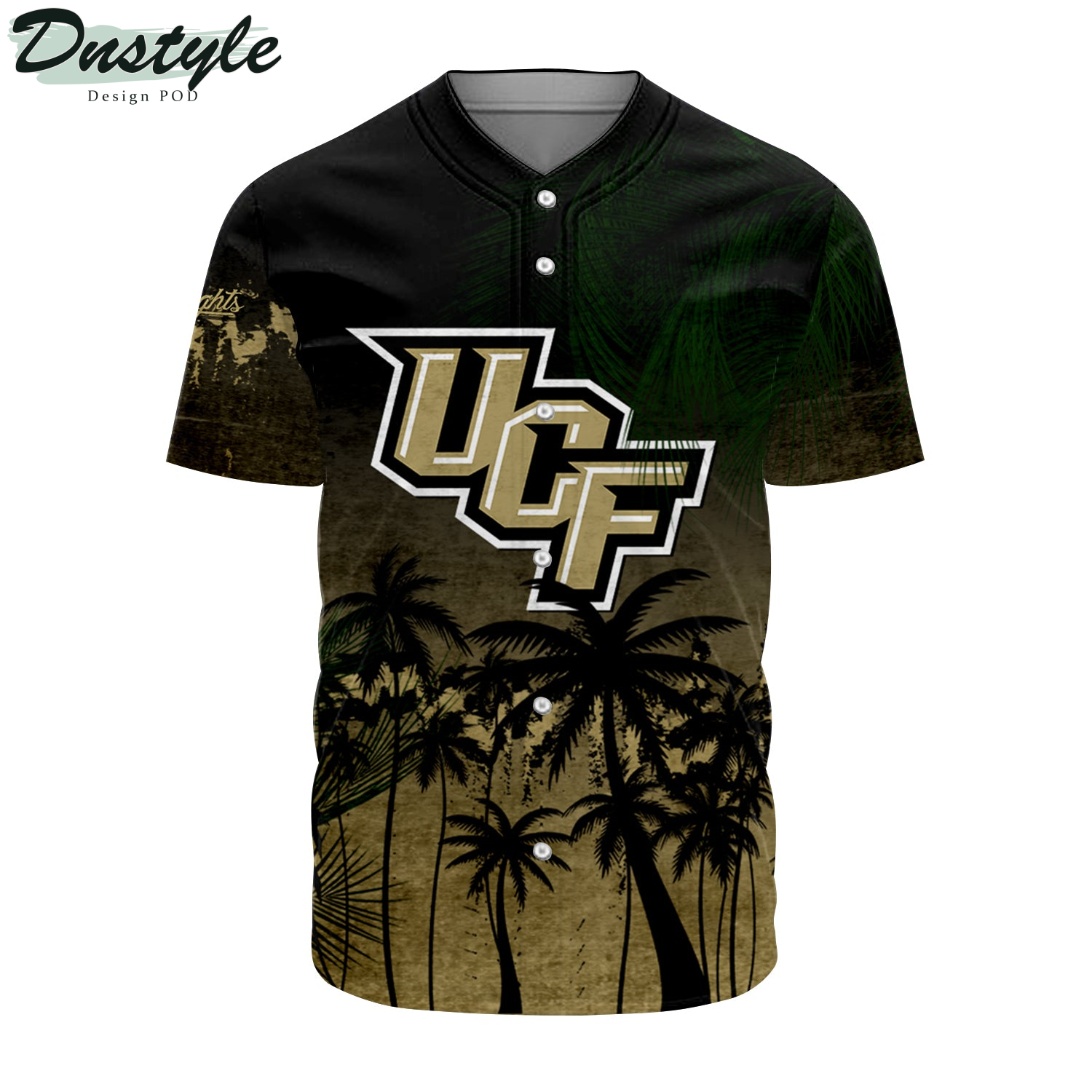 Central Florida Knights Coconut Tree Tropical Grunge Baseball Jersey