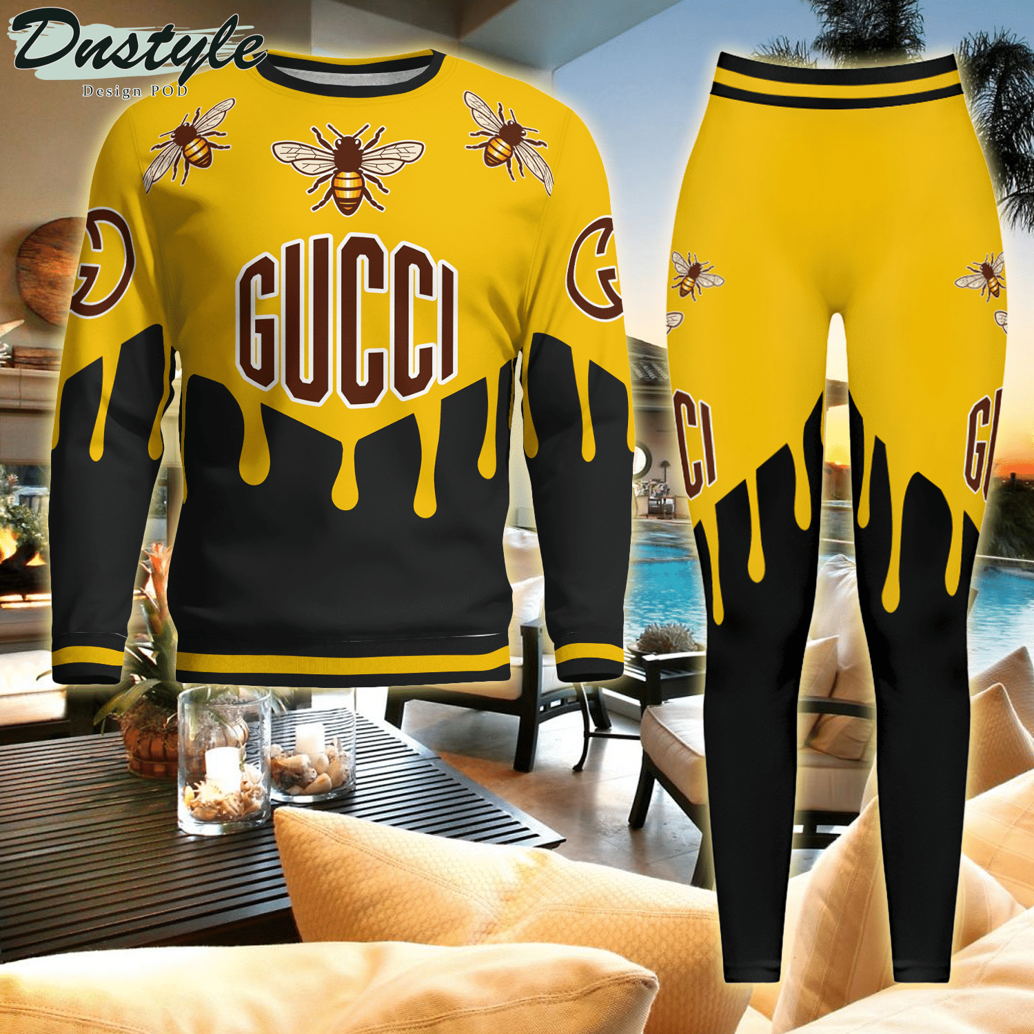 Gucci Bee Yellow ugly sweater and legging