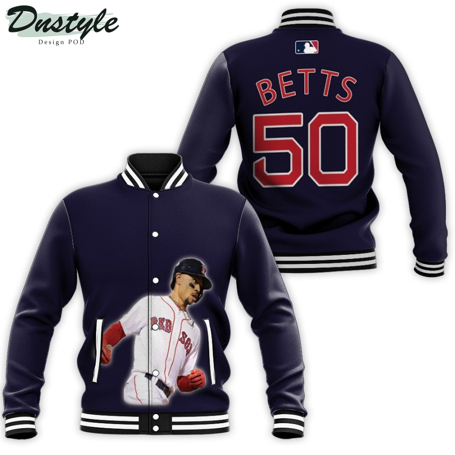 Boston Red Sox Mookie Betts 50 MLB Best Legends Baseball Team Black Baseball Jacket