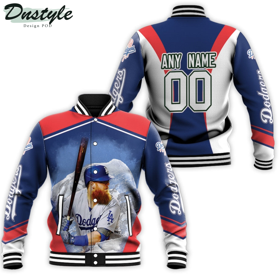 Los Angeles Dodgers Justin Turner 00 MLB Team Blue Jersey Custom Number Name Baseball Jacket