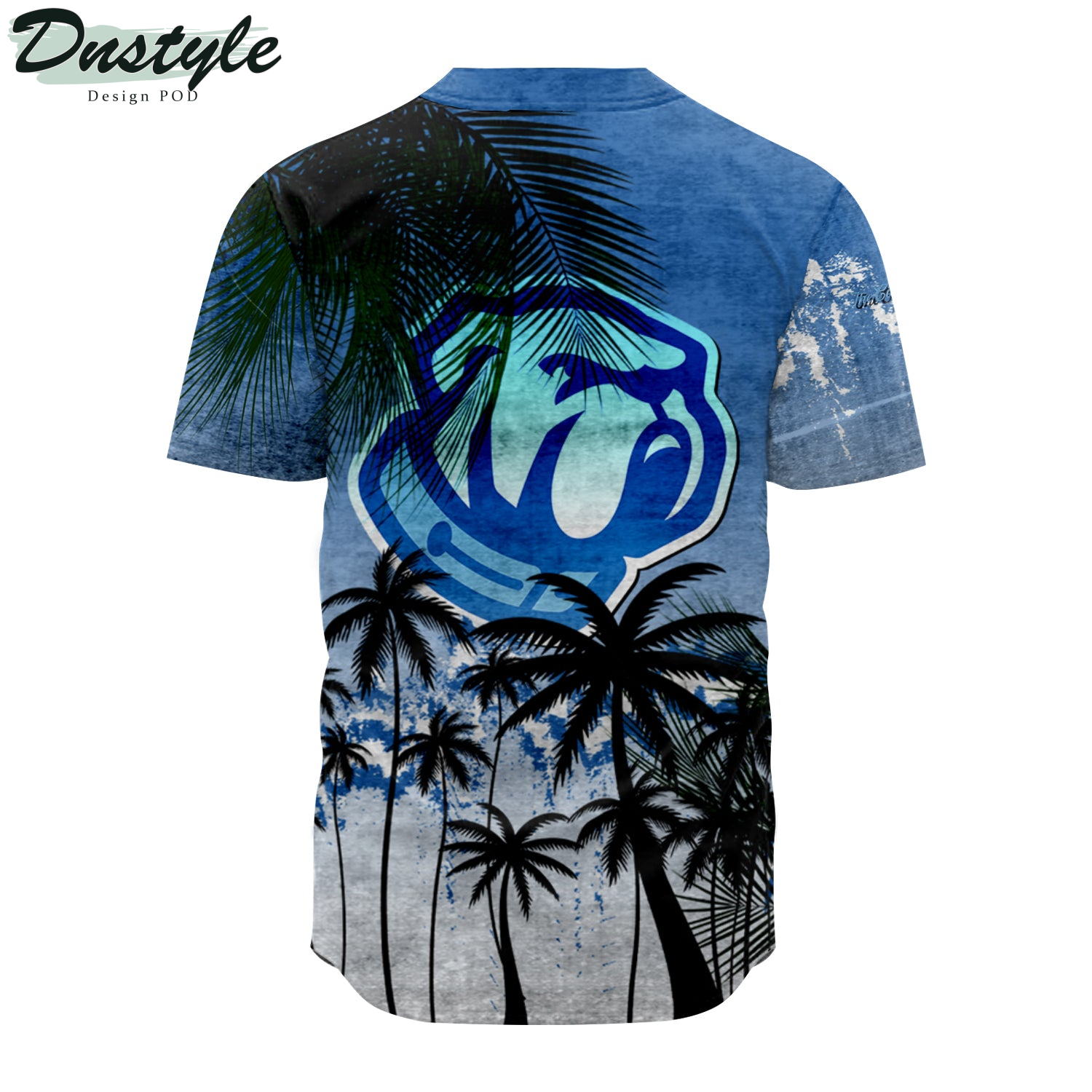 The Citadel Bulldogs Baseball Jersey Coconut Tree Tropical Grunge