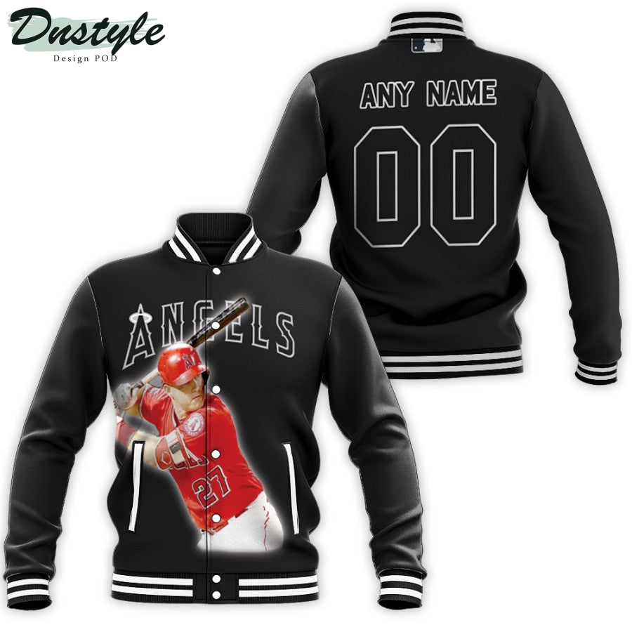 Personalized Los Angeles Angels Mike Trout 27 Black Jersey