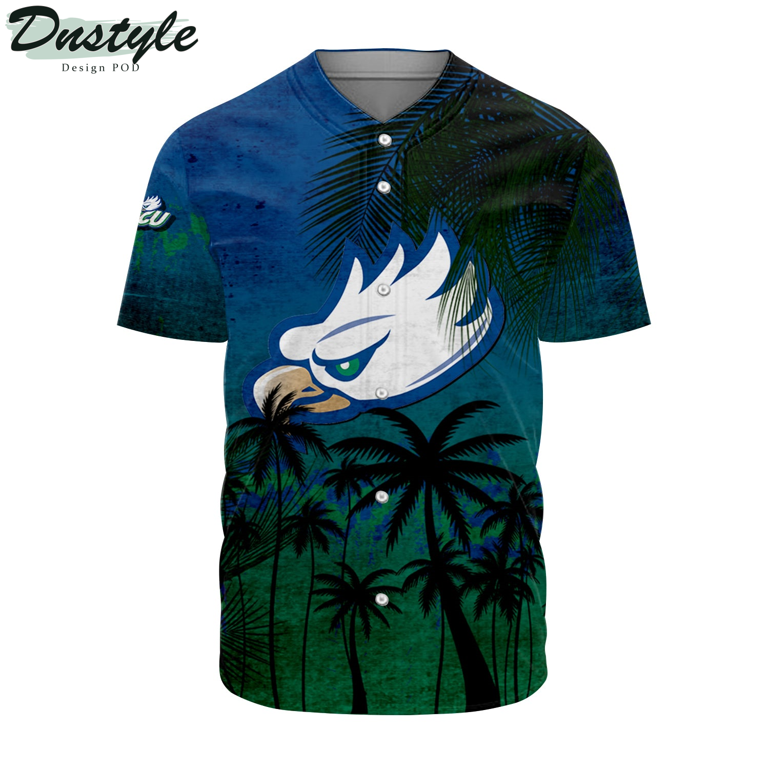 East Tennessee State Buccaneers Coconut Tree Tropical Grunge Baseball Jersey