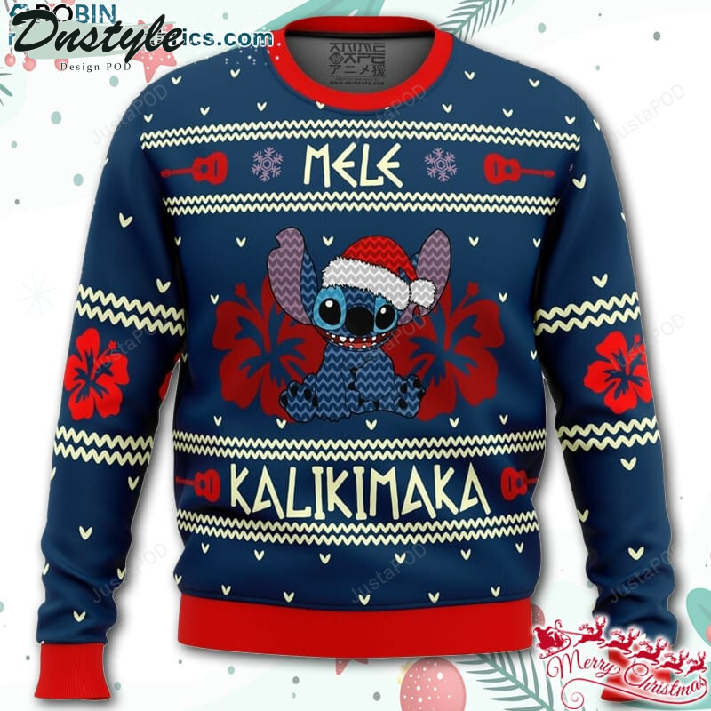 Stitch Mele Kalikimaka Ugly Christmas Wool Sweater