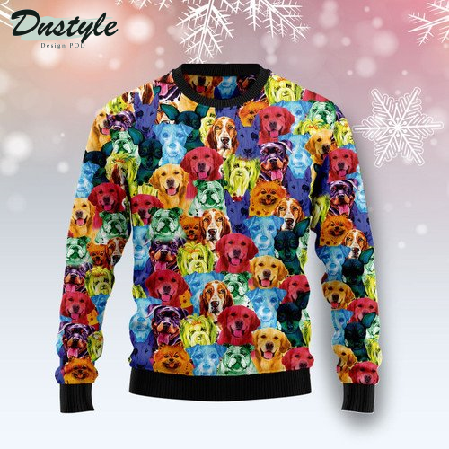 Dog Colorful Ugly Christmas Sweater