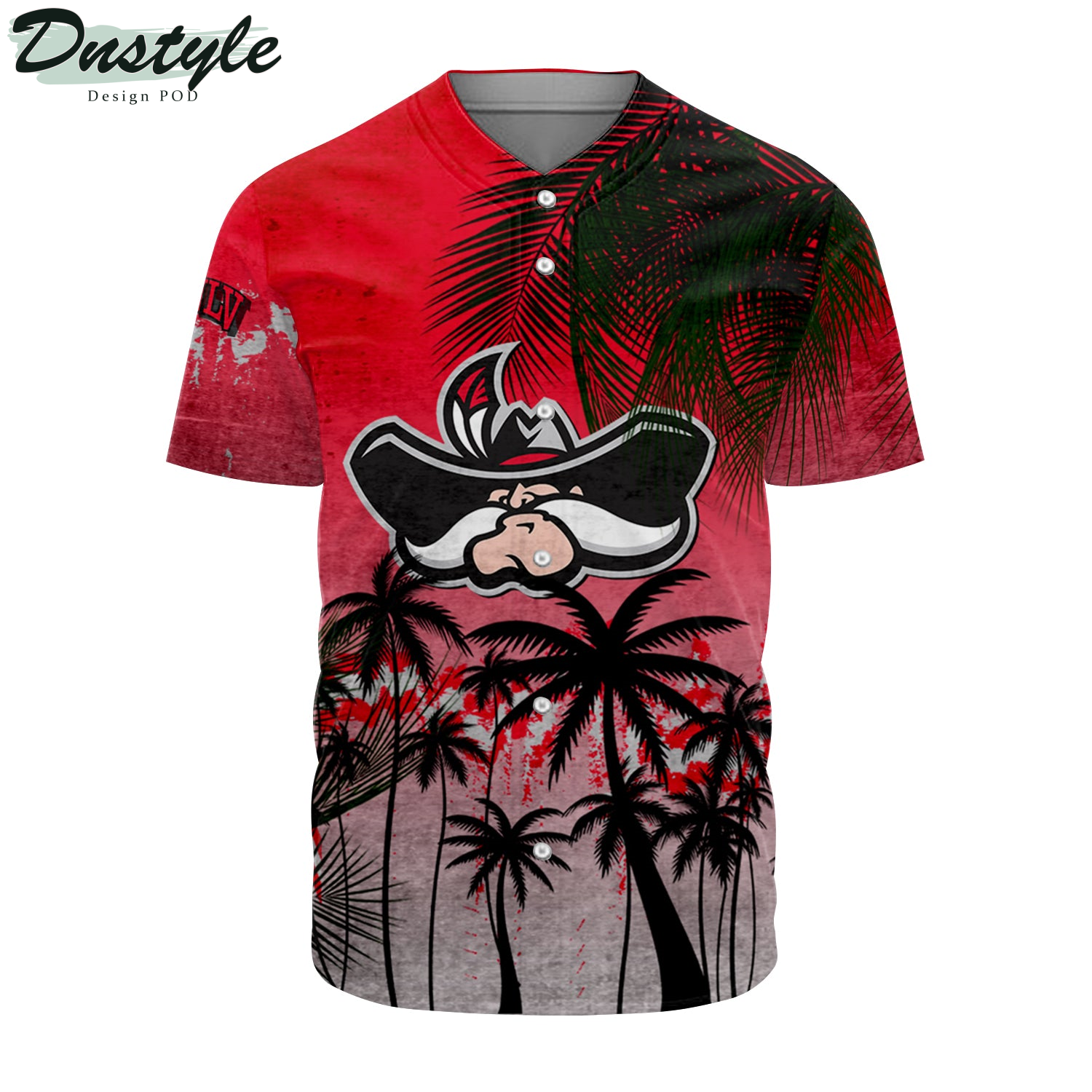 UNLV Rebels Baseball Jersey Coconut Tree Tropical Grunge