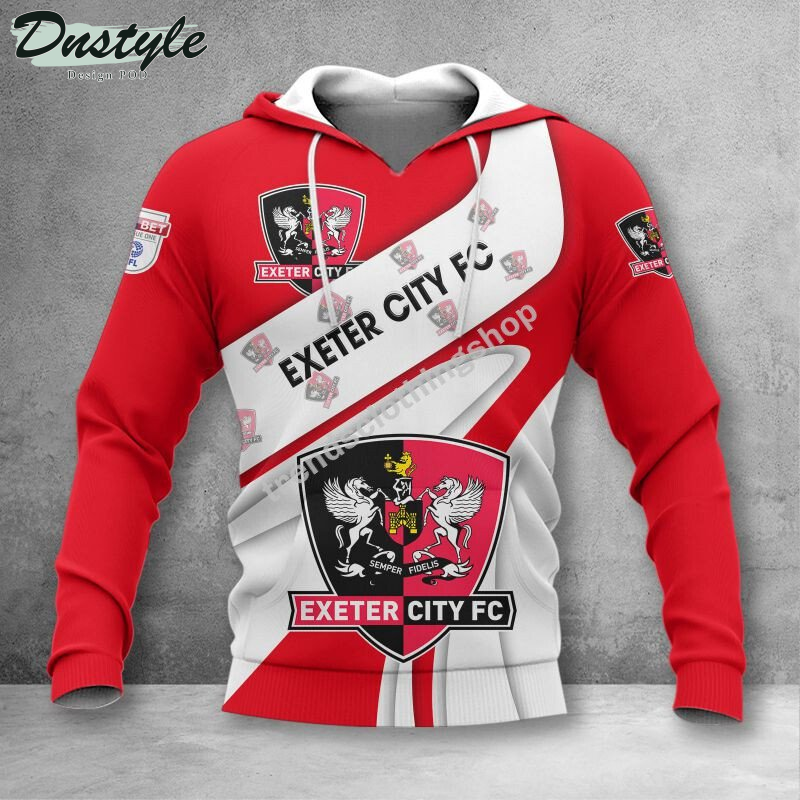 Exeter City 3d all over printed hoodie tshirt