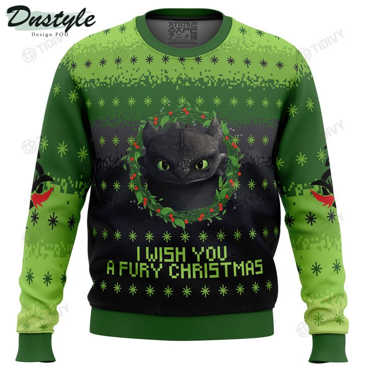 Train Your Dragon Toothless I Wish You A Fury Christmas Ugly Sweater