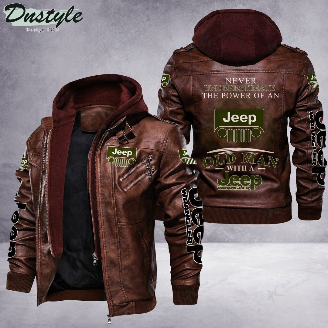 Jeep Wrangler never underestimate the power of an old man leather jacket