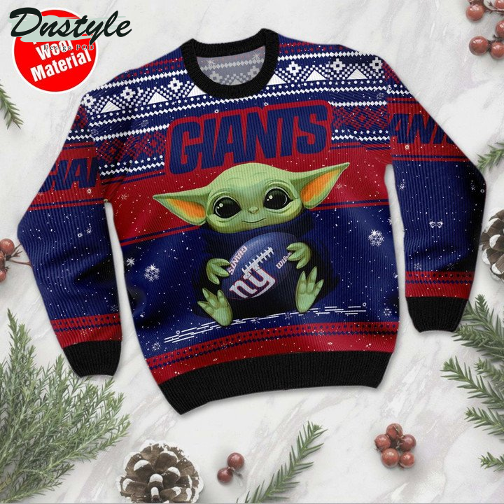 New York Giants Baby Yoda Ugly Sweater