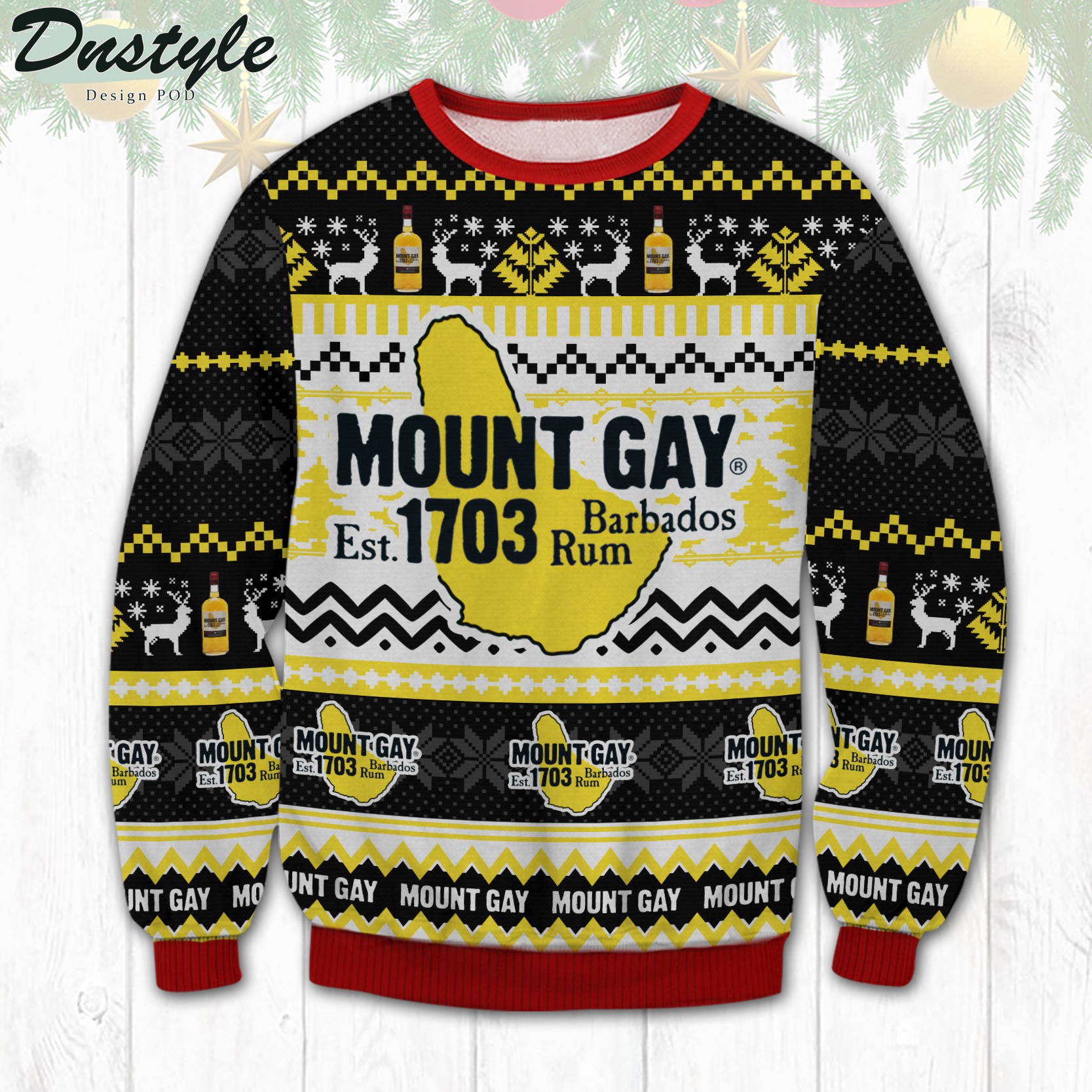 Mount Gay Rum Est 1703 Barbados Ugly Christmas Sweater