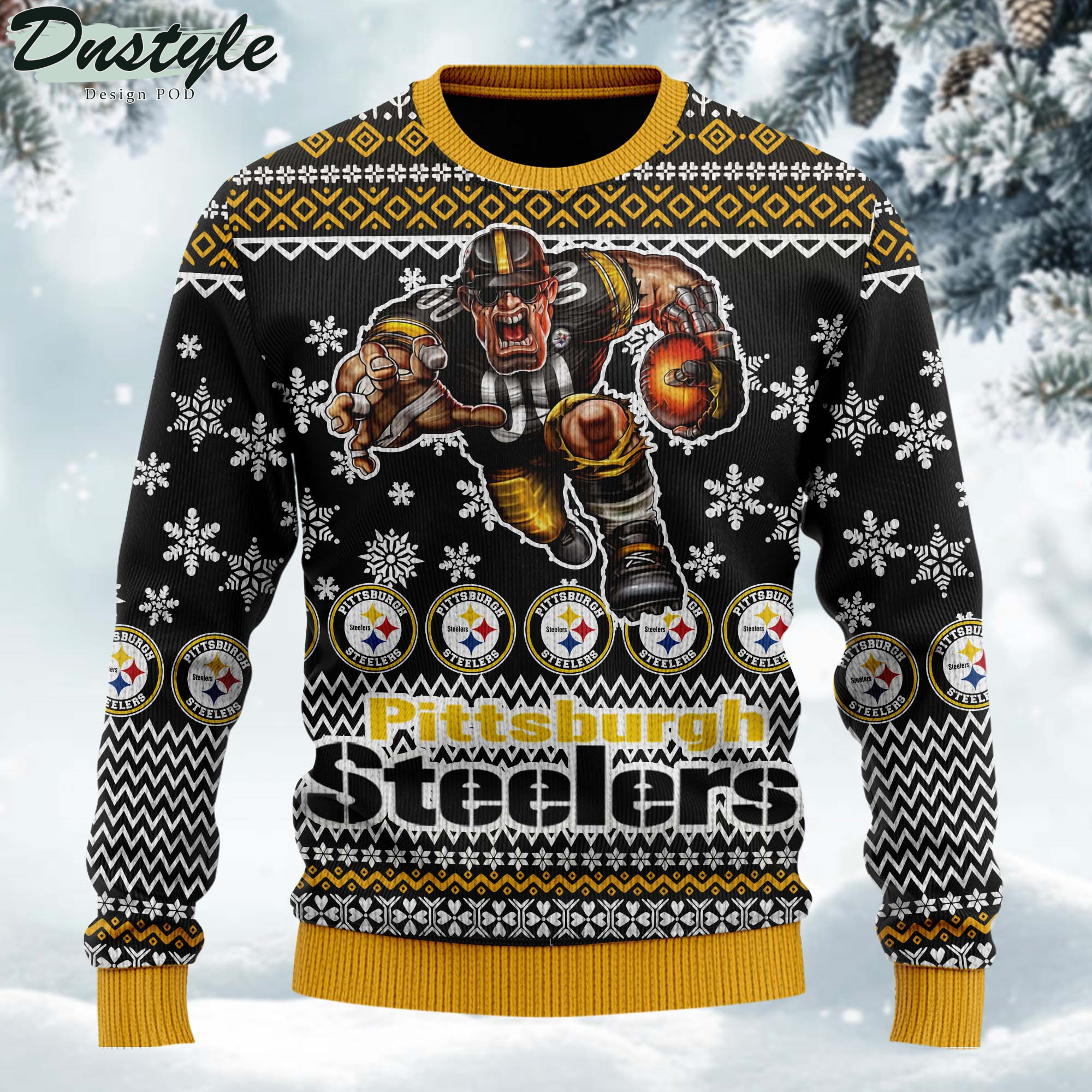 NFL Pittsburgh Steelers Ugly Wool Custom Name Sweater