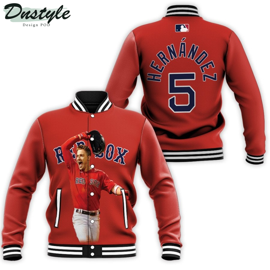 Boston Red Sox Enrique Hernandez 5 MLB Baseball Team Red Baseball Jacket