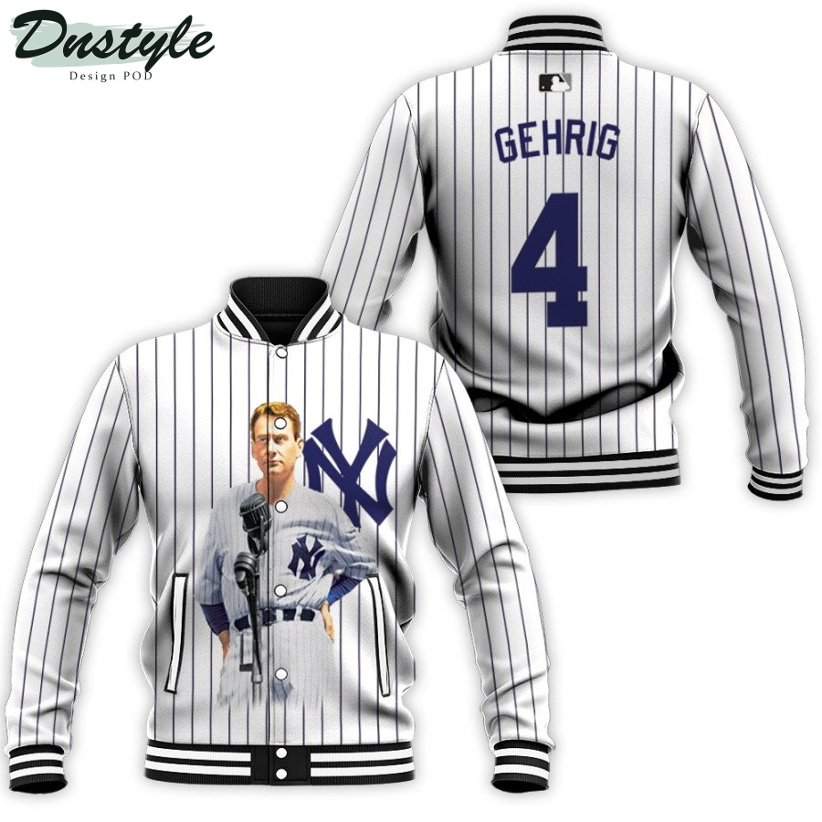 New York Yankees Lou Gehrig 4 2020 MLB New Arrival White Baseball Jacket