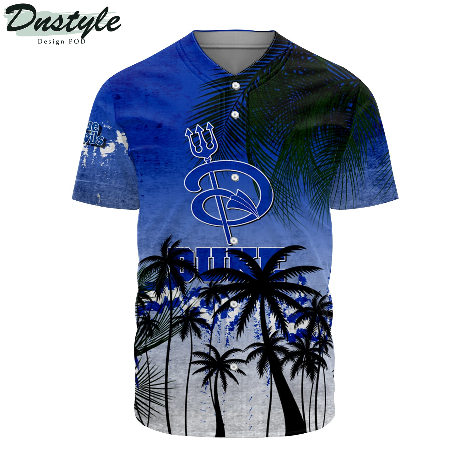 Duquesne Dukes Coconut Tree Tropical Grunge Baseball Jersey