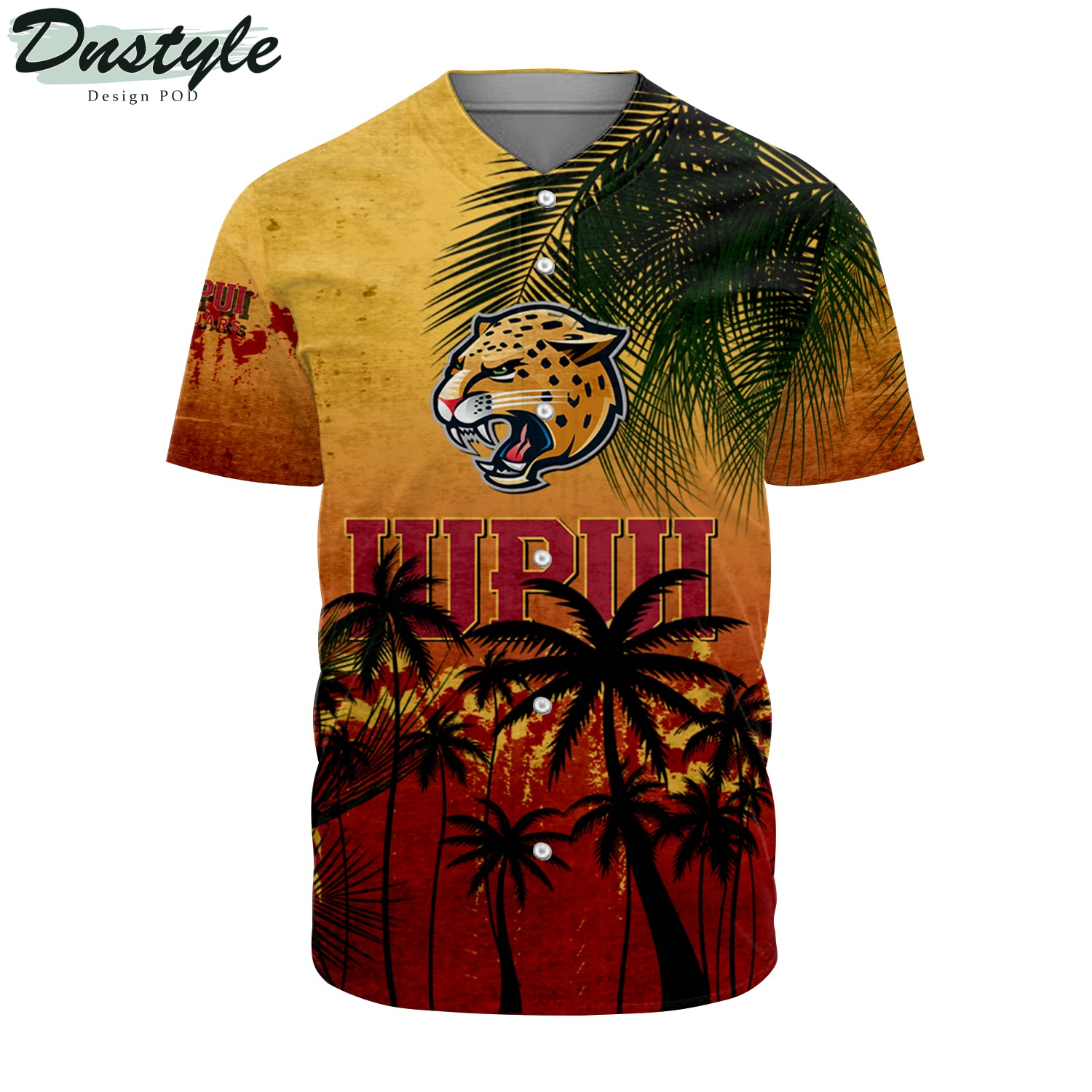 Jackson State Tigers Coconut Tree Tropical Grunge Baseball Jersey