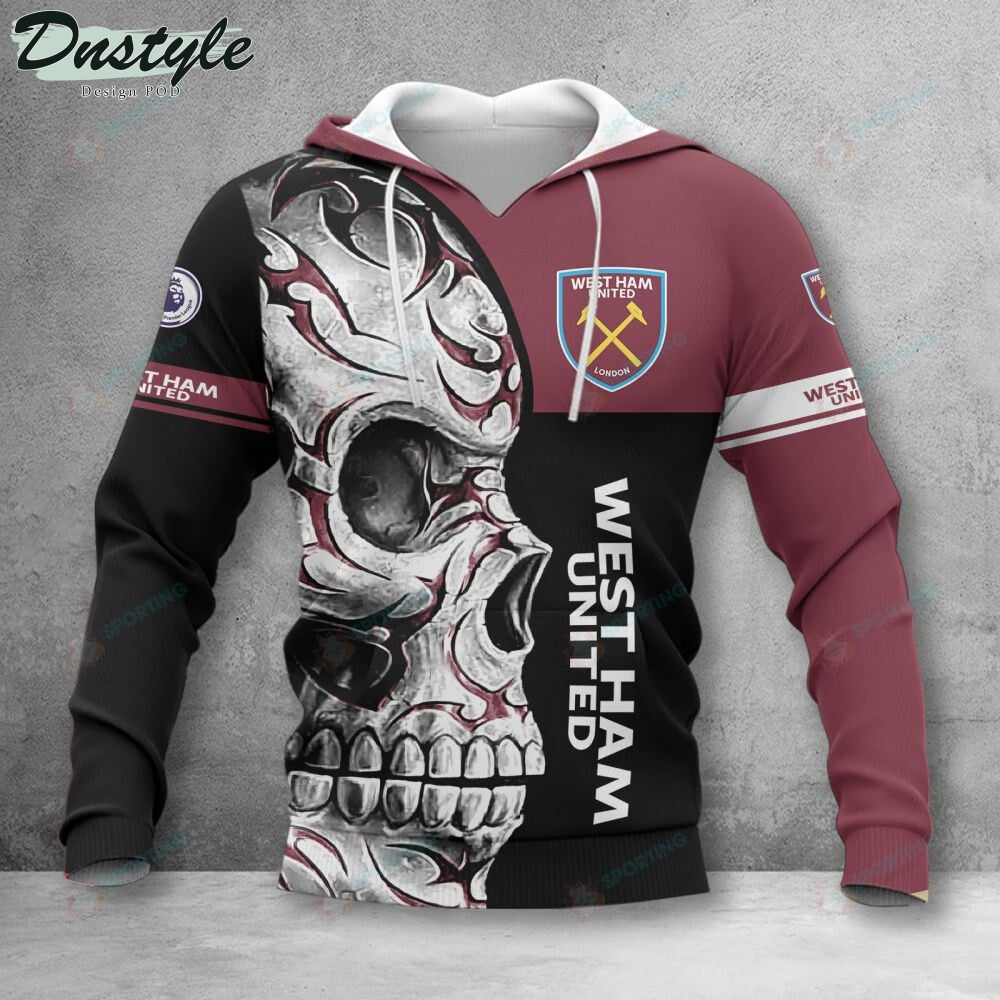 Crystal Palace F.C Skull 3d Hoodie Tshirt