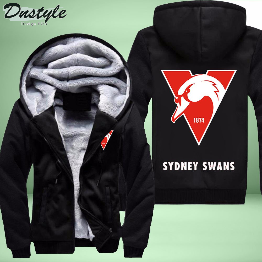 Sydney Swans Fleece Hoodie Zipper Velvet