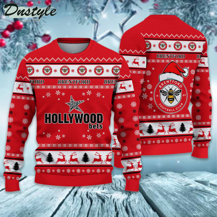 Brentford FC santa hat ugly christmas sweater