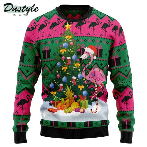 Flamingo Christmas Tree Ugly Christmas Sweater