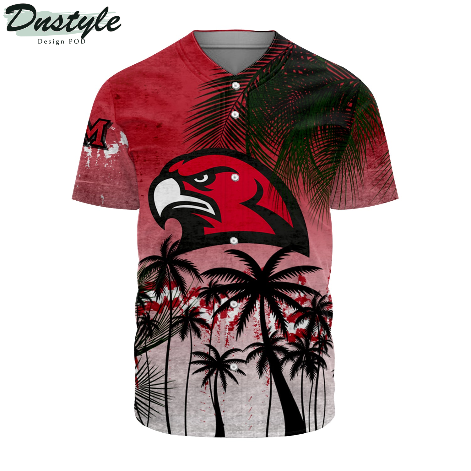 Michigan State Spartans Coconut Tree Tropical Grunge Baseball Jersey