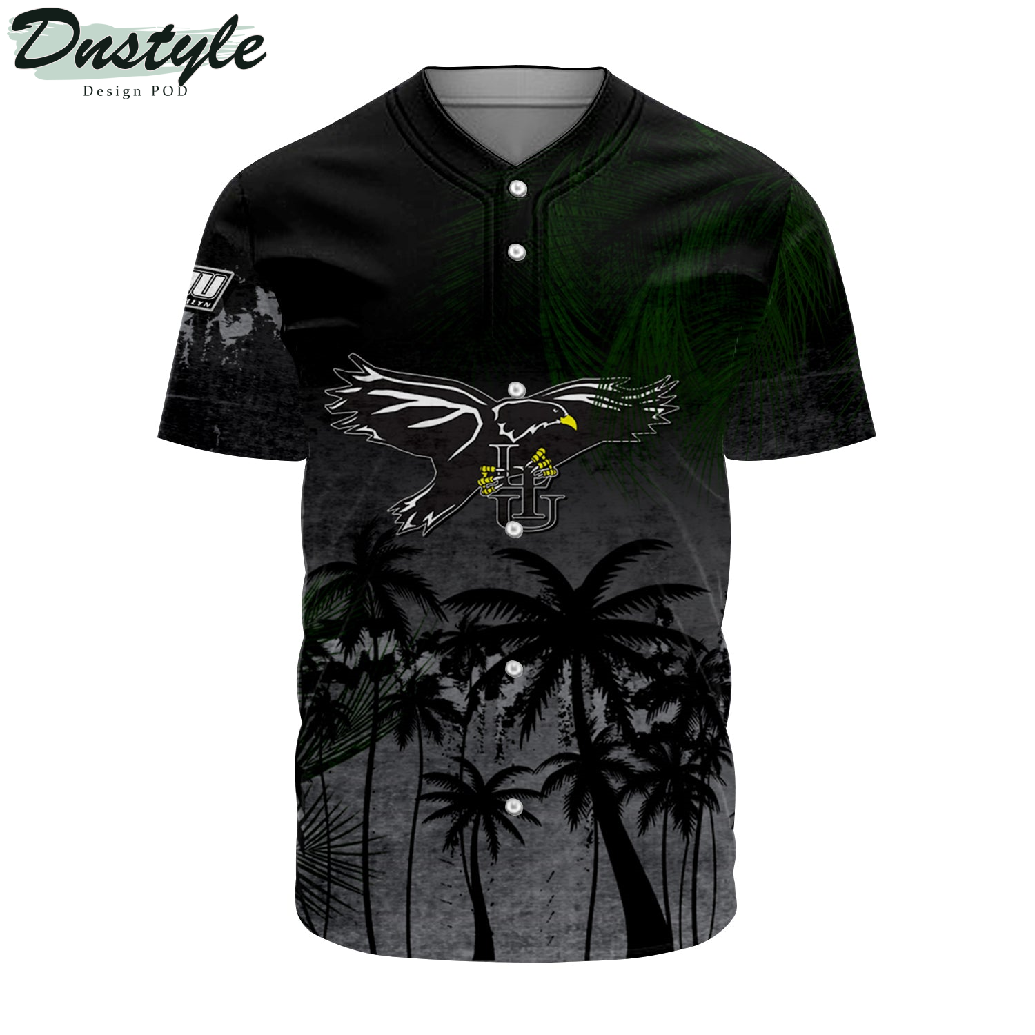 Marquette Golden Eagles Coconut Tree Tropical Grunge Baseball Jersey