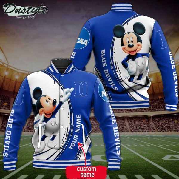 Duke Blue Devils Mickey Custom Name Baseball Jacket