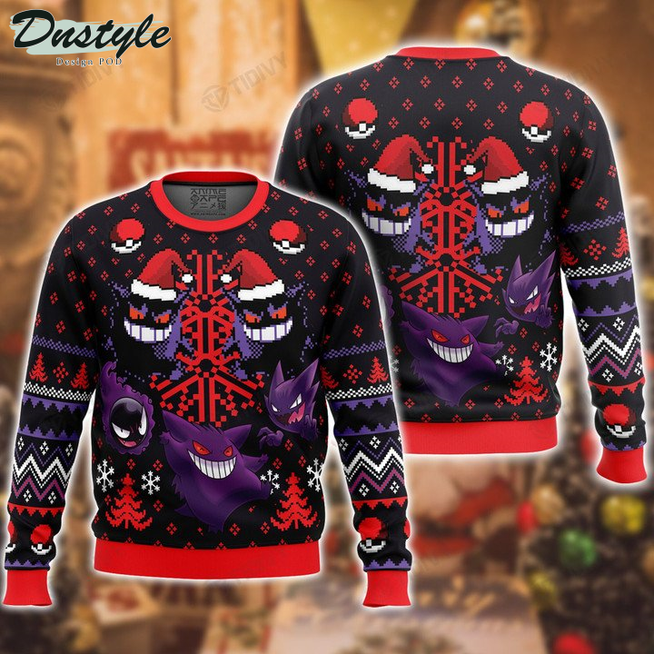 Ghosts Gengar Ghastly Pokemon Movie Ugly Christmas Sweater