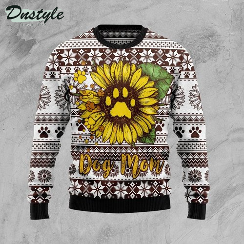 Dog Mom Sunflower Ugly Christmas Sweater