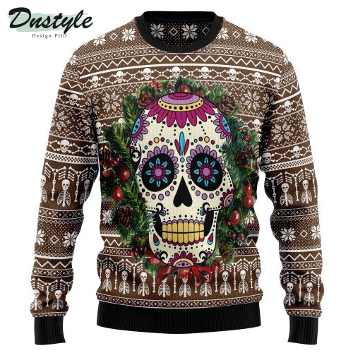 Awesome Sugar Skull Ugly Christmas Sweater